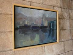 LA Cityscape Circa 1960's by California Artist Richard Lem (1933-2004)