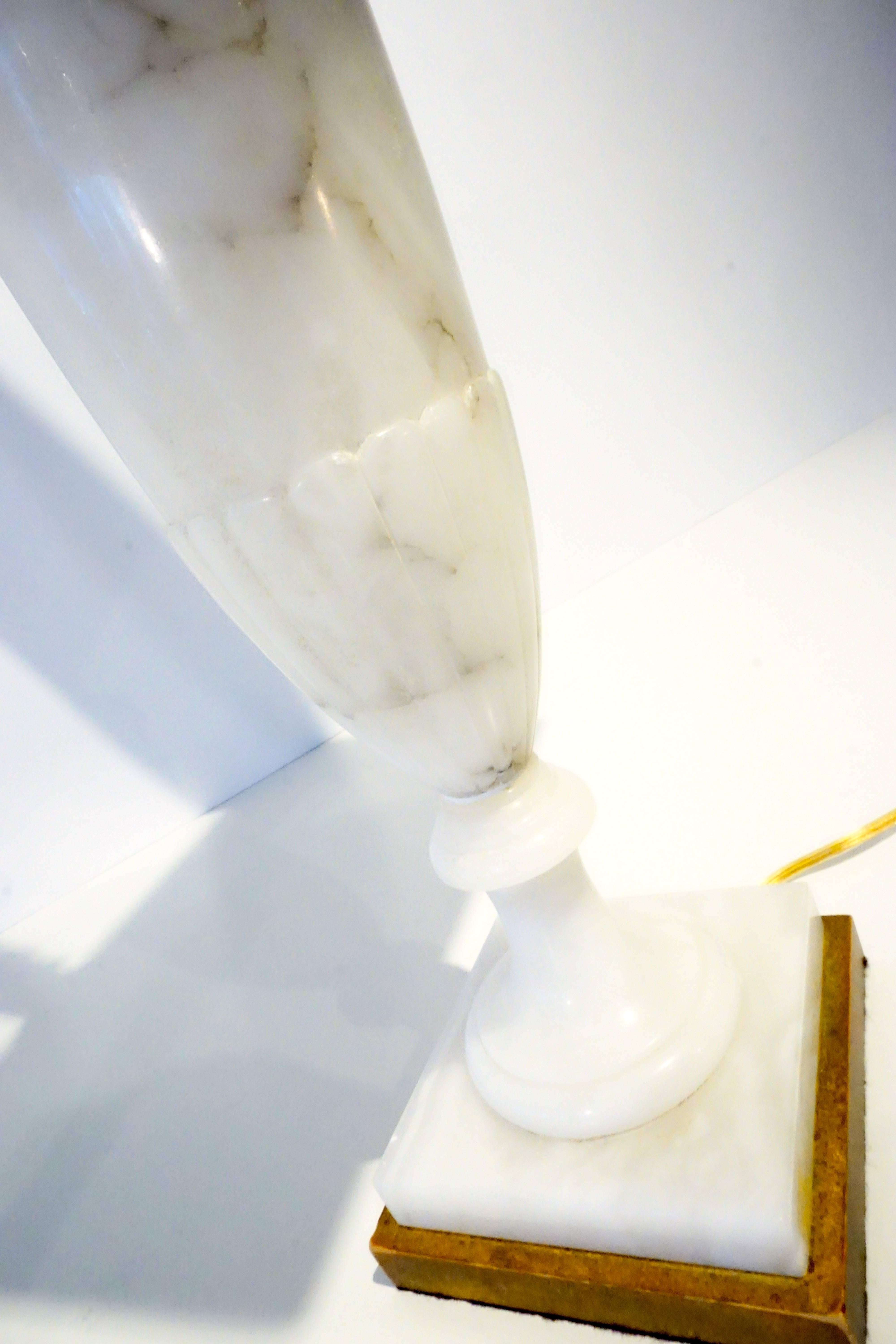 Pair of 1950's Italian Urn Form Alabaster Lamps 3