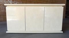 Tessellated Bone Credenza/Cabinet Attributed to Enrique Garcel Circa 1970's