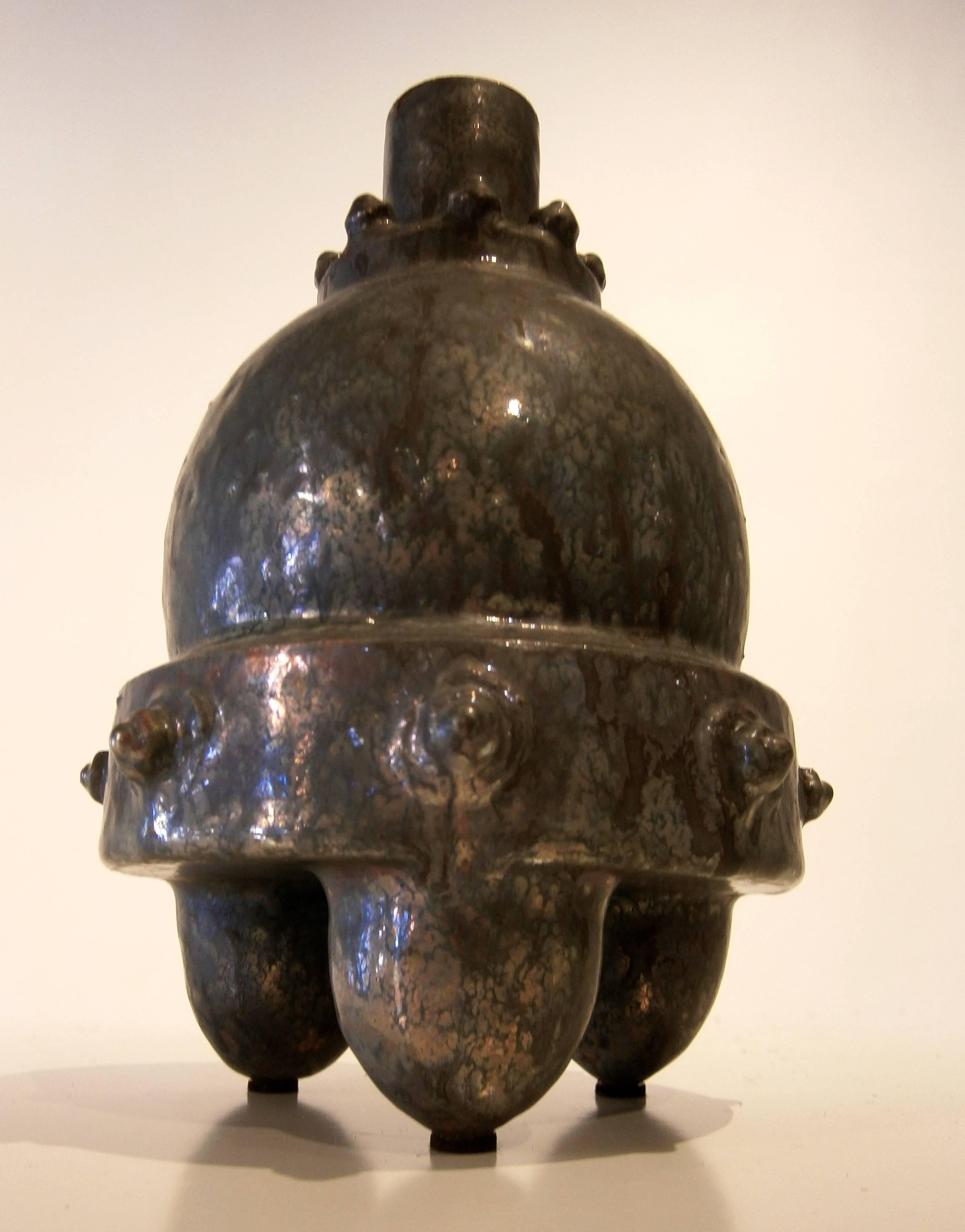 Clay Contemporary Studio Pottery Vessel from Richard Flores Urban Sketch Series For Sale