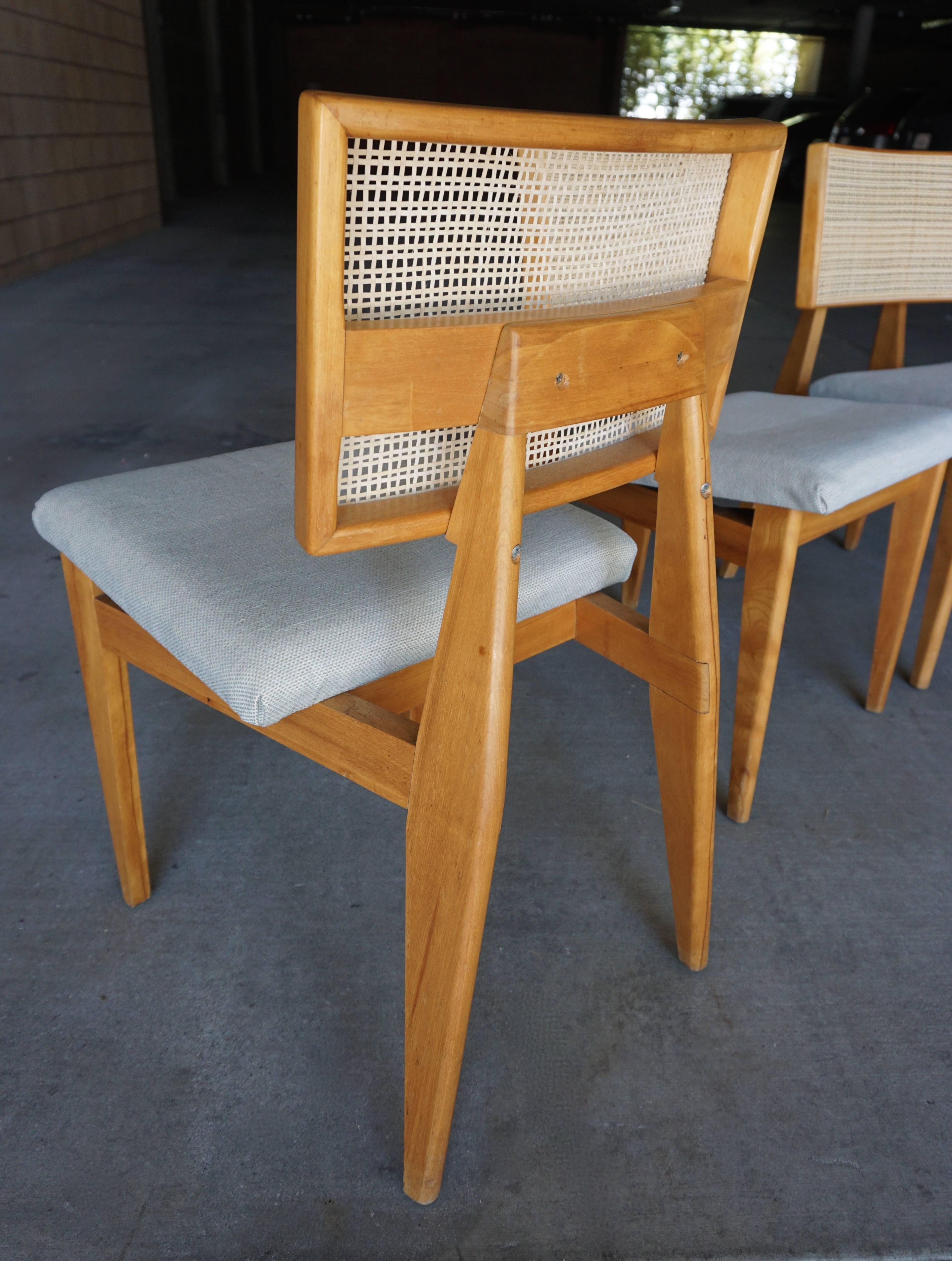 Set of 4 Cane-Back Side Chairs by George Nelson for Herman Miller In Excellent Condition For Sale In Palm Springs, CA