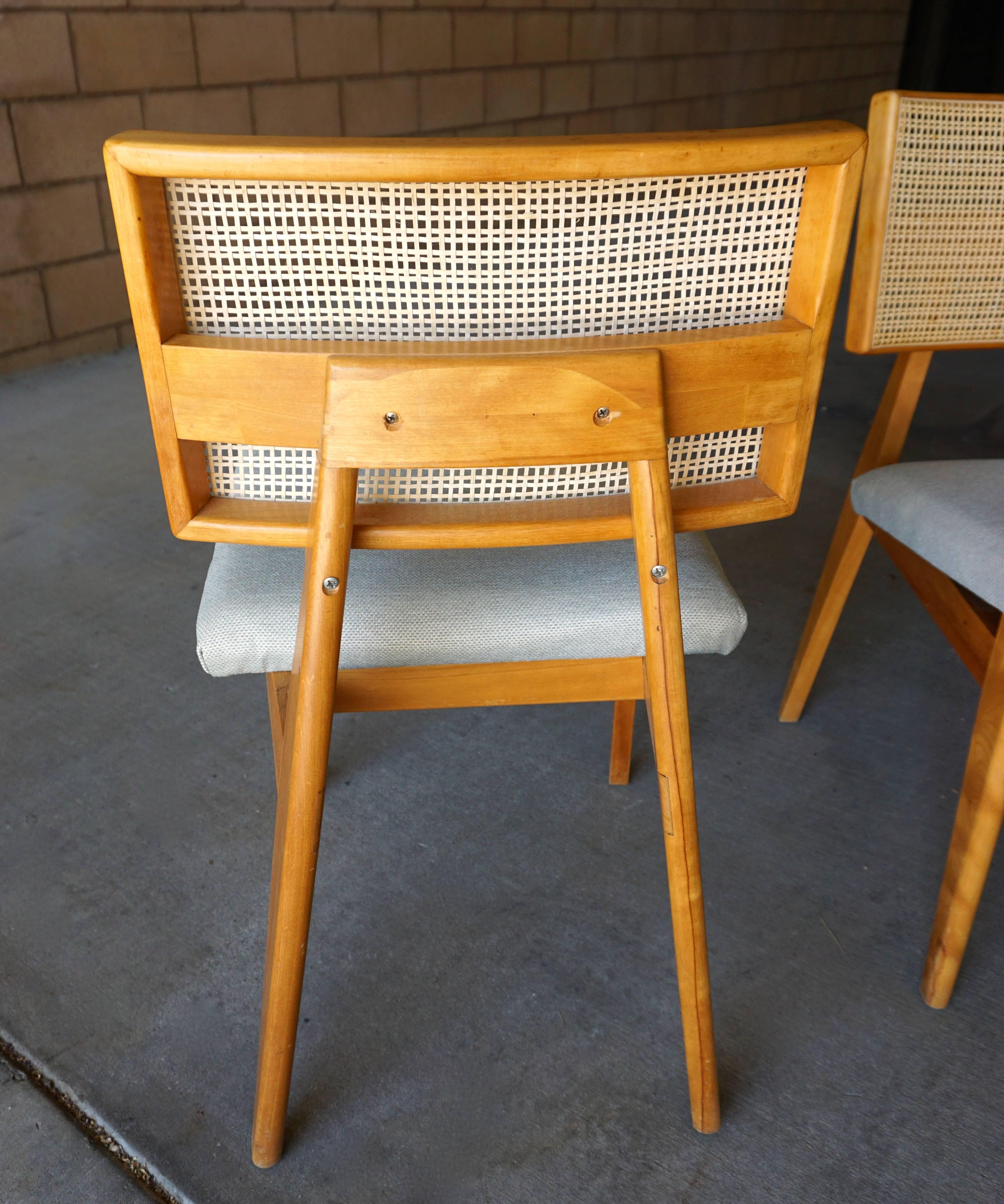 Mid-20th Century Set of 4 Cane-Back Side Chairs by George Nelson for Herman Miller For Sale