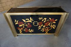 Brass-Plated Steel & Lacquered Wood Cabinet by Mastercraft  C. 1970s