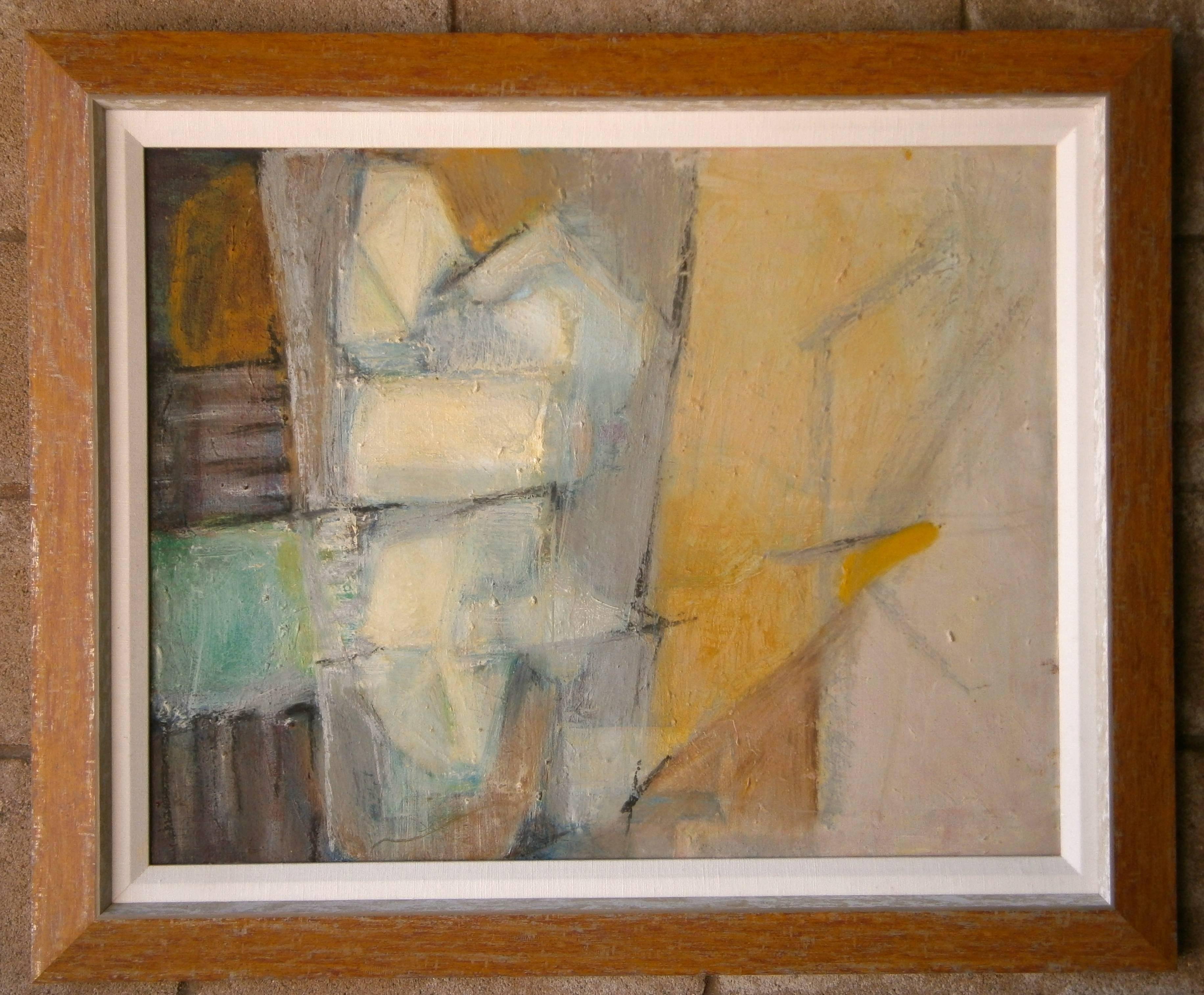 Abstract Original Oil on Canvas C.1960's 3