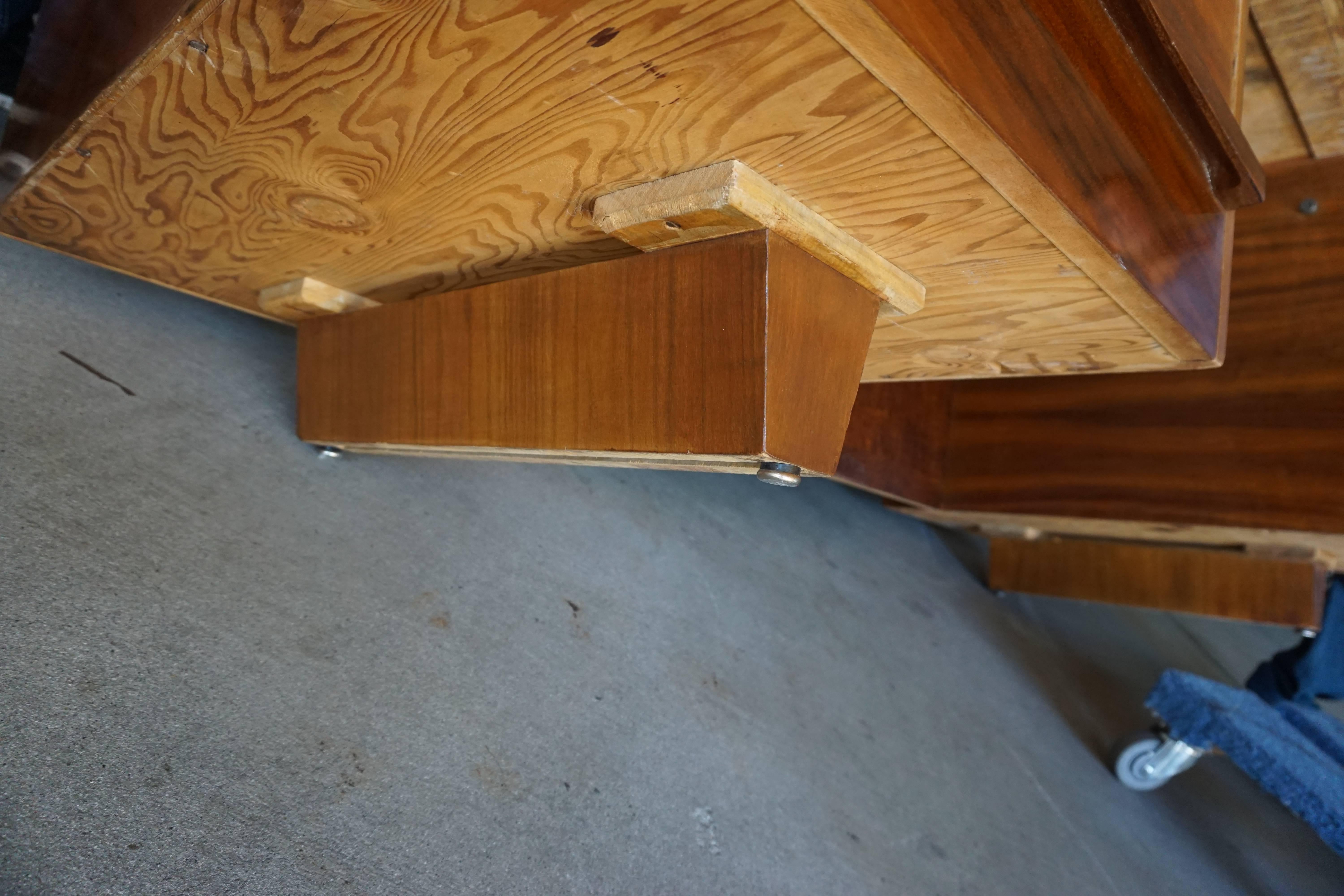 Large and Impressive European Walnut Executive Desk, circa 1950s 2