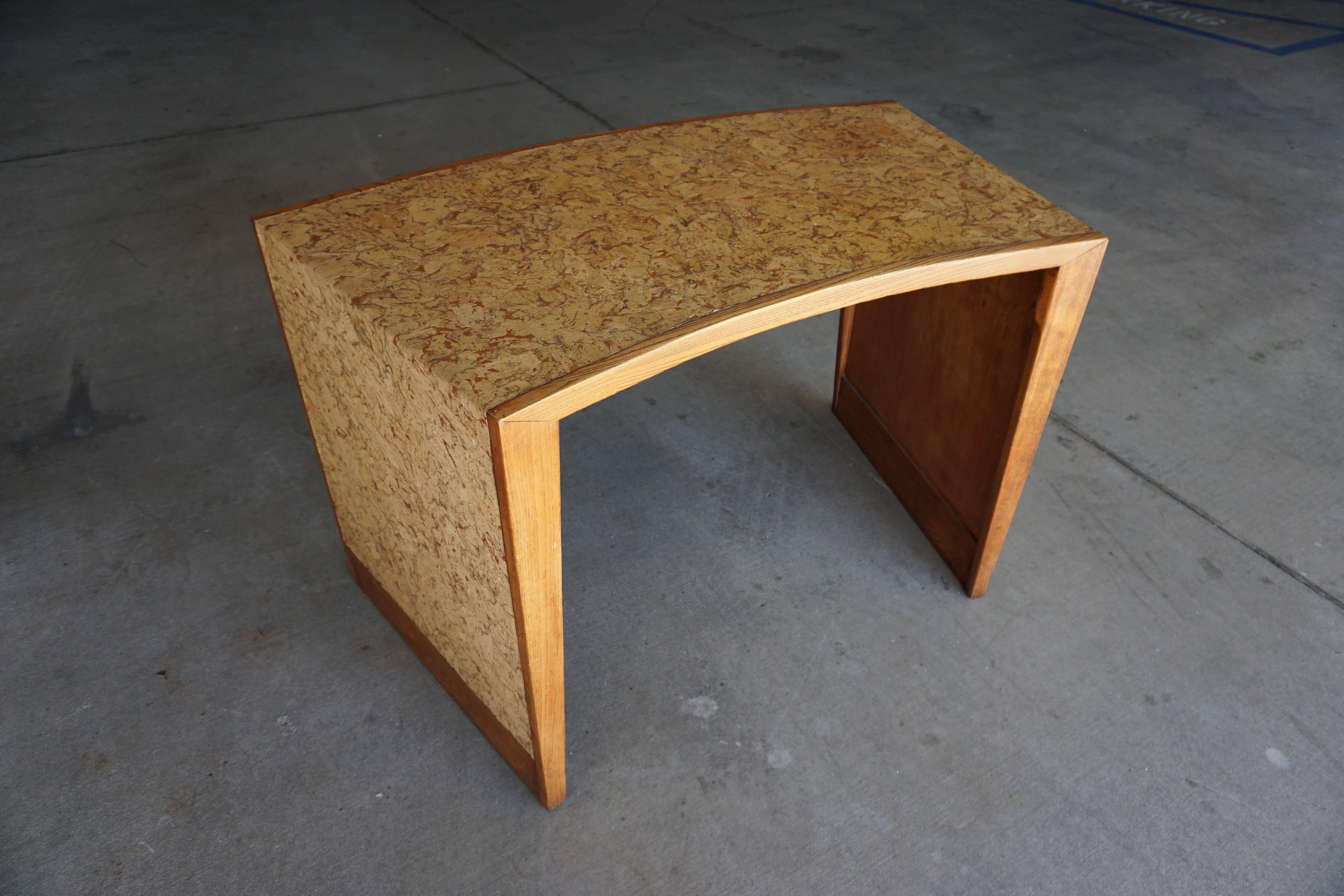 Cork Covered Oak Writing Table from Steve McQueen's Residence in Palm Springs 3