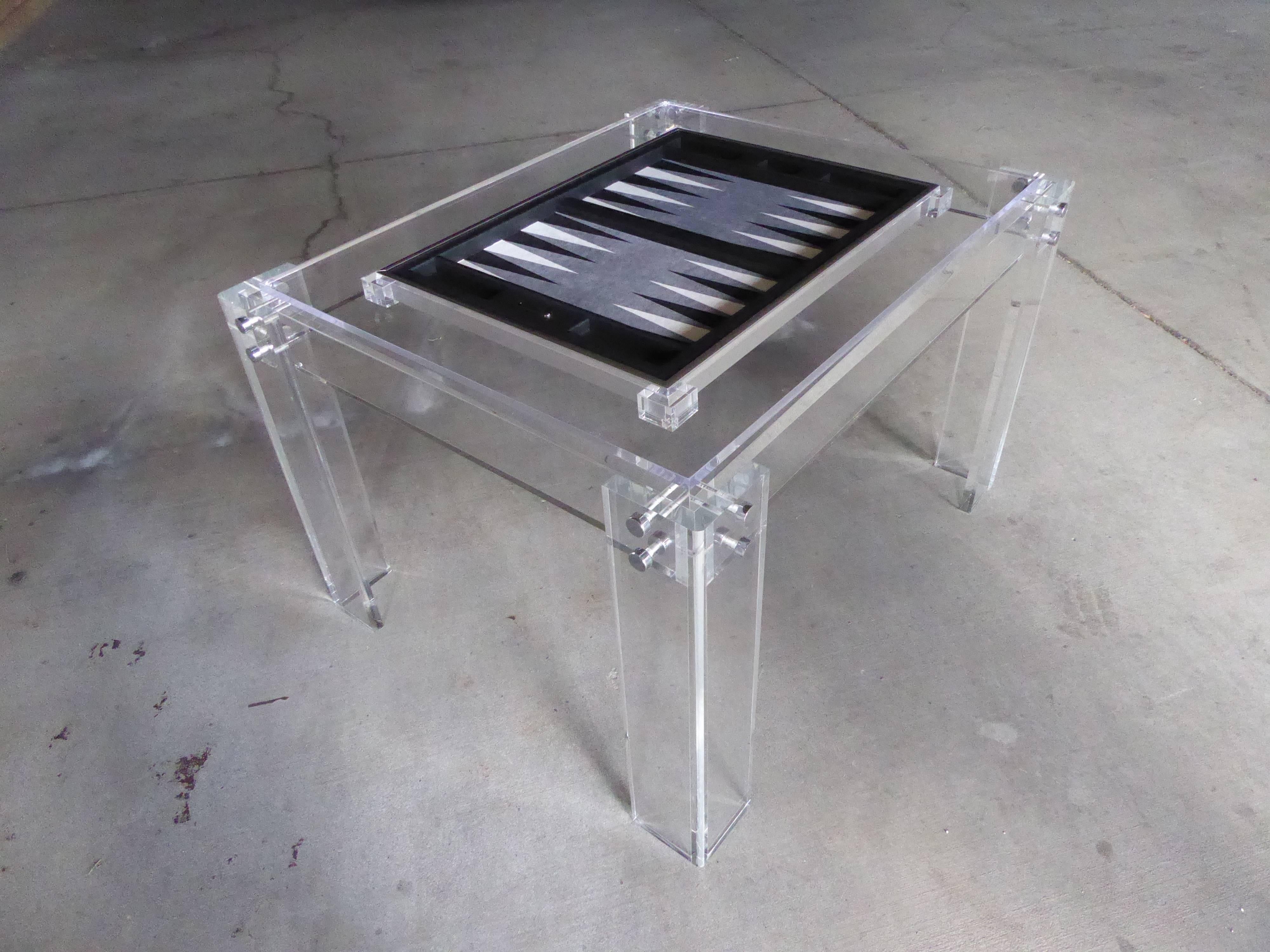 Custom Fabricated Contemporary Backgammon Table, 2016 4