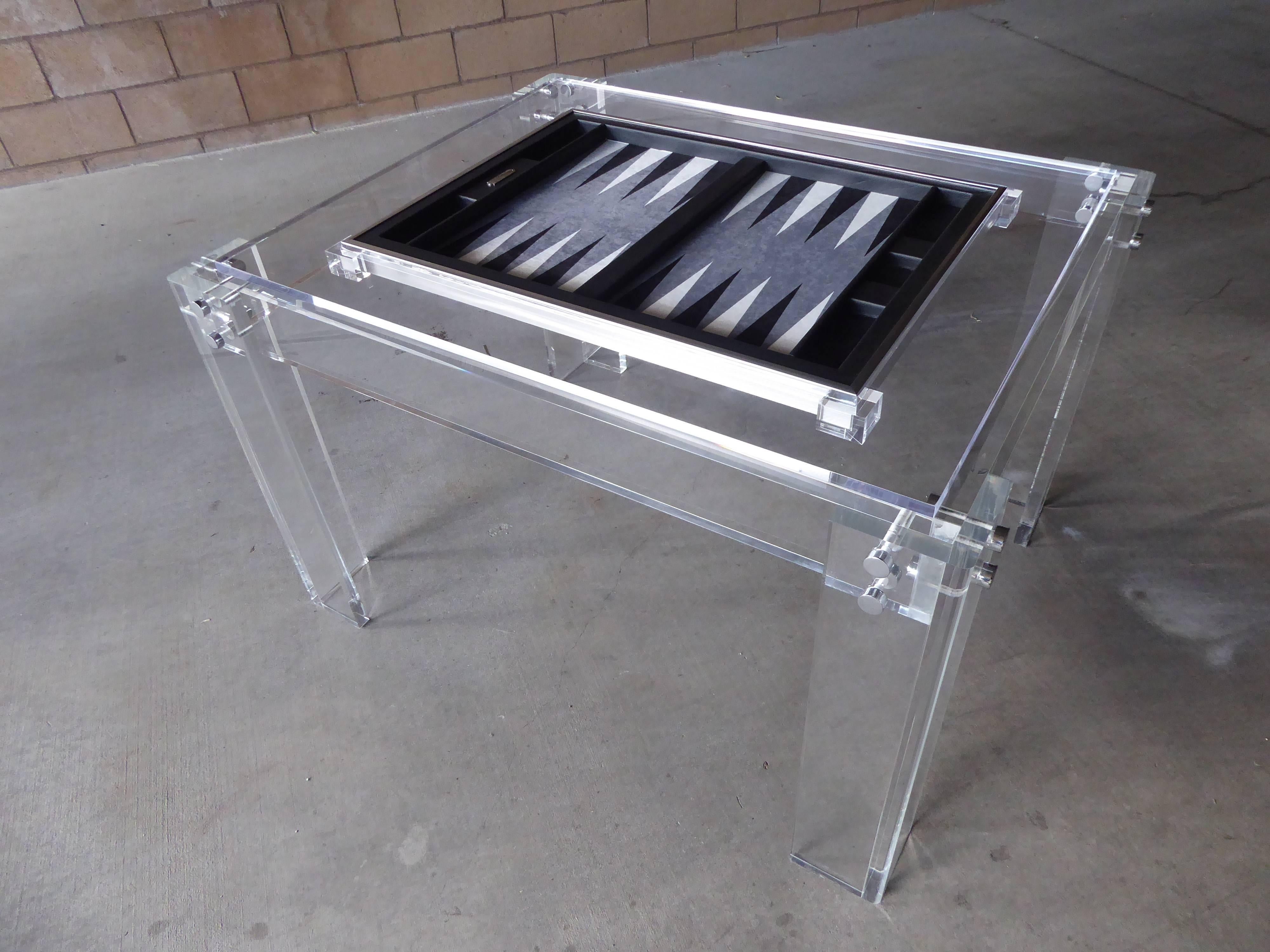 Custom Fabricated Contemporary Backgammon Table, 2016 1