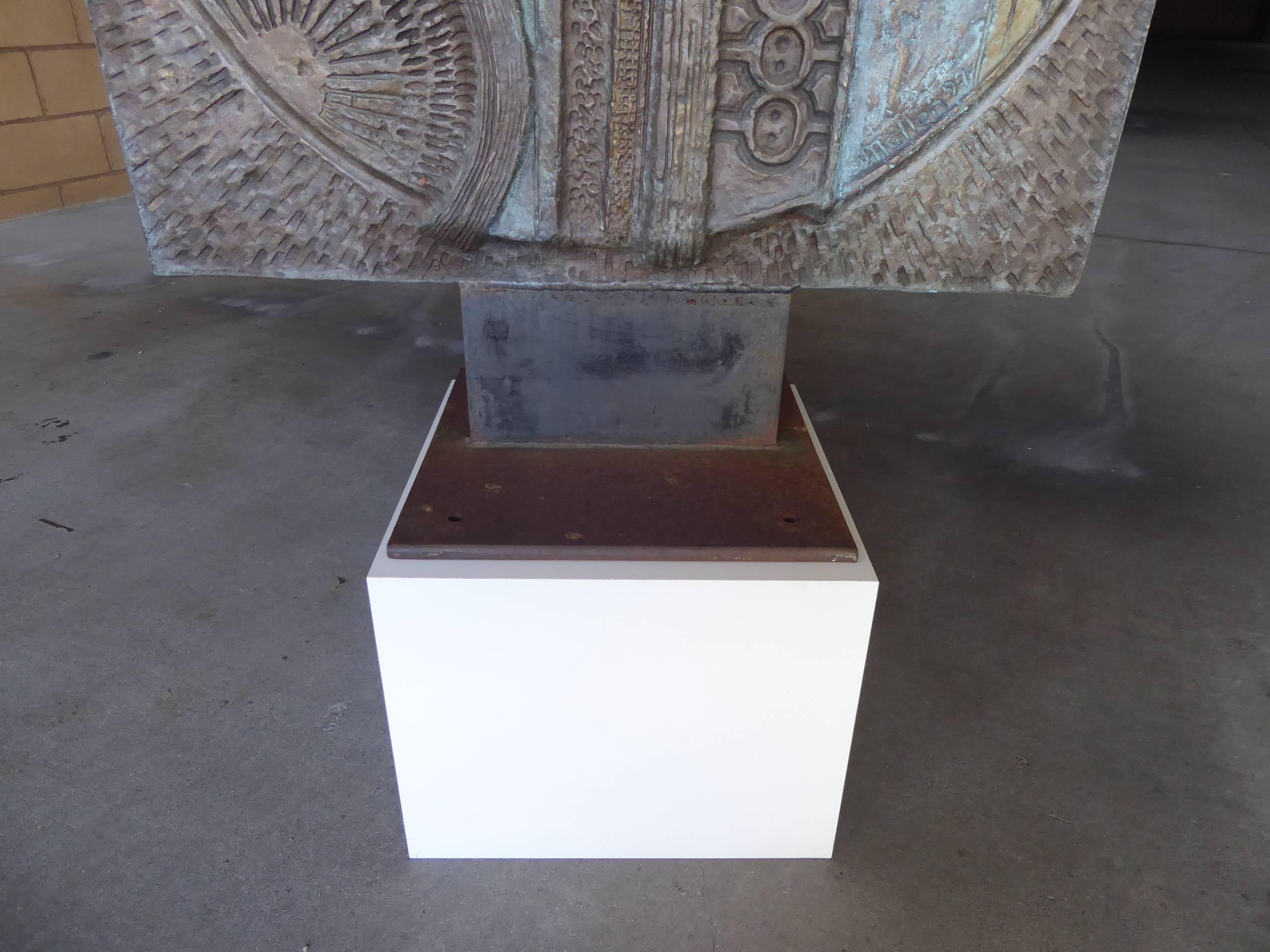 Brutalist Bronze Sculpture by American Artist George Mullen, circa 1997 In Excellent Condition For Sale In Palm Springs, CA