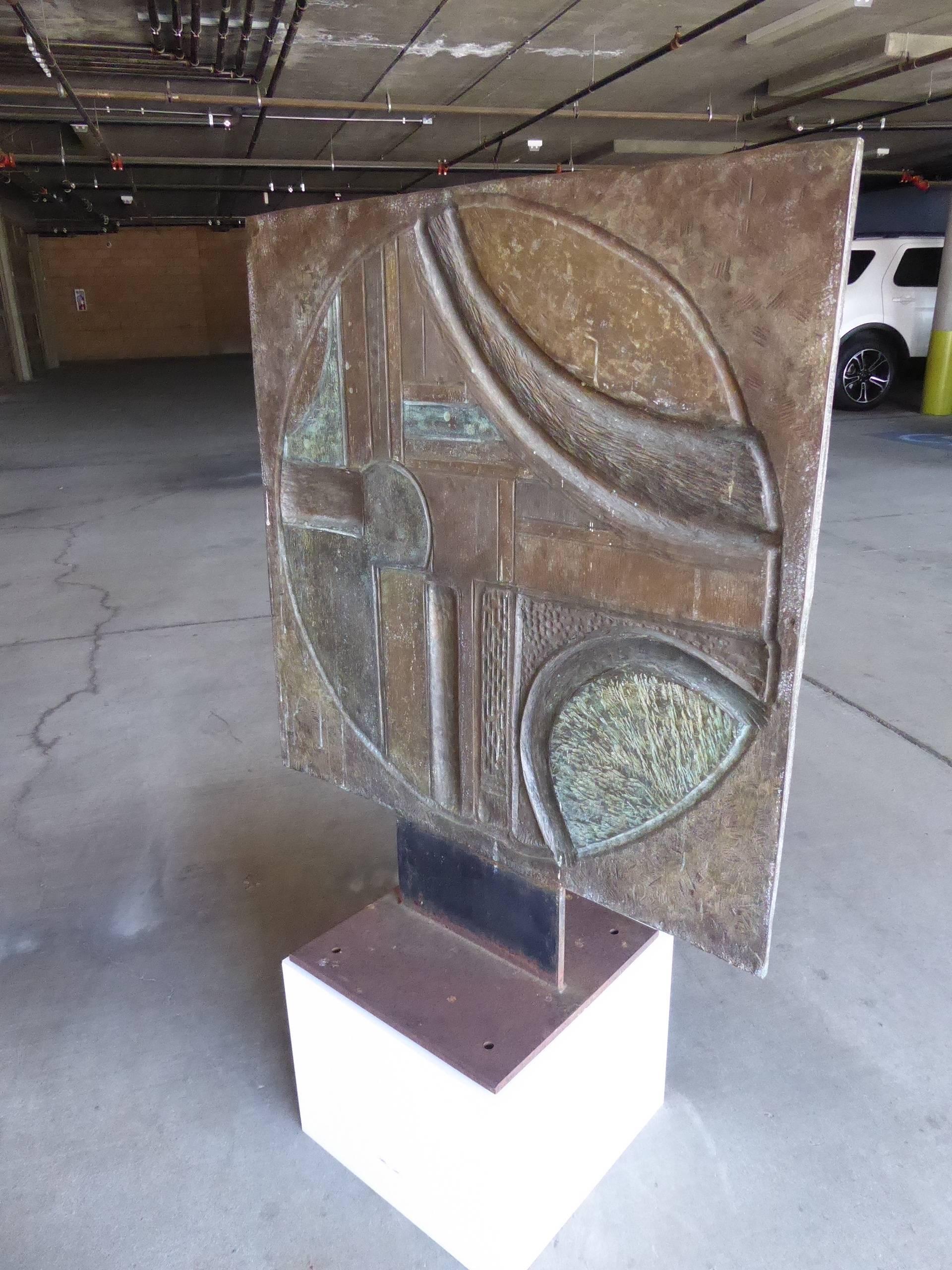 Brutalist Bronze Sculpture by American Artist George Mullen, circa 1997 For Sale 5