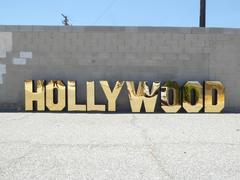 "Everybody Is A Star" a Huge Vintage Gold Acrylic Mirror Hollywood Sign