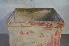 French Square Fiber Cement Planter with Residual Paint by Willy Guhl