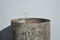 French Fiber Cement Cylinder Planter with Residual Paint by Willy Guhl