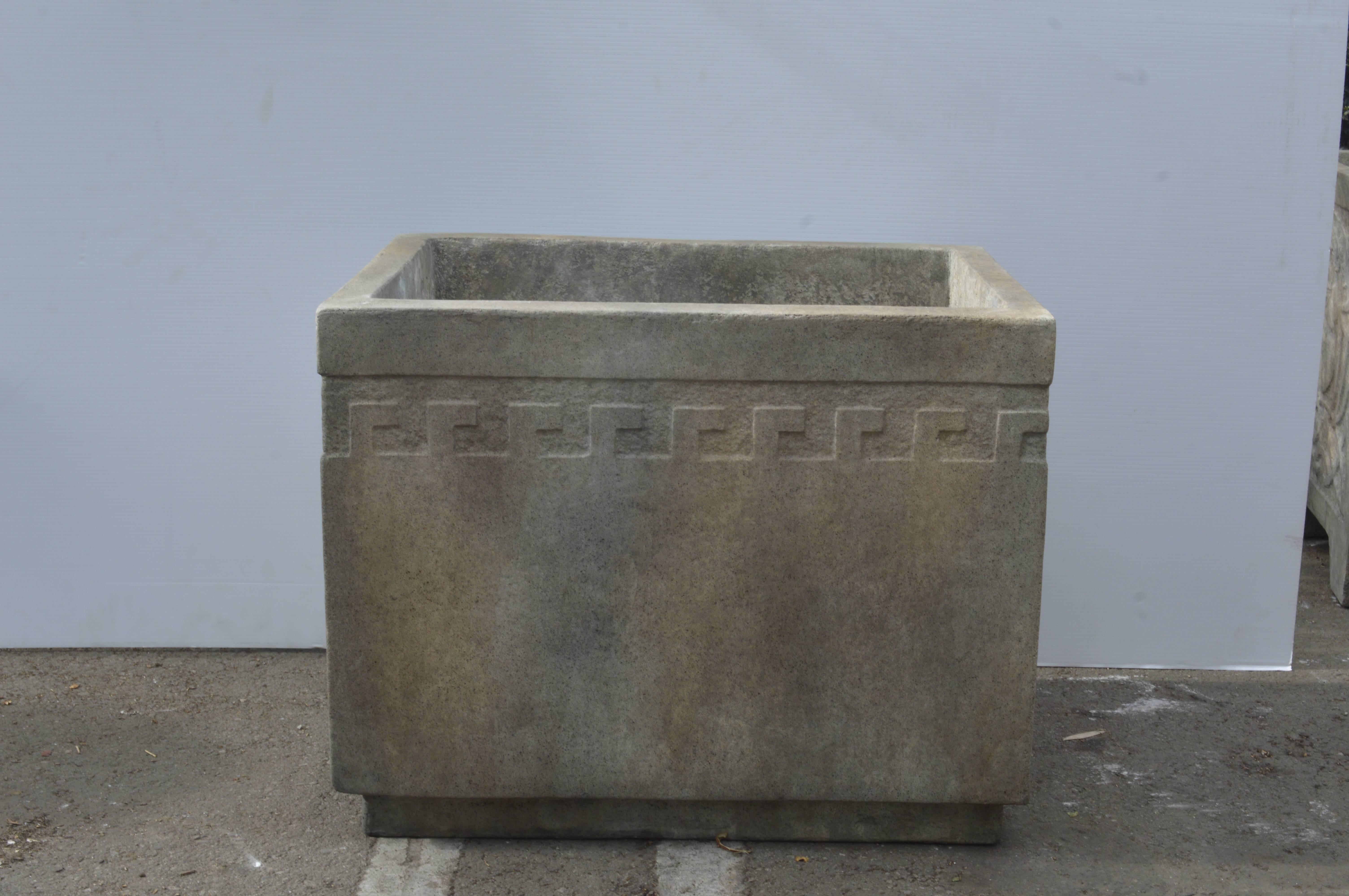 Beautifully designed Greek key rectangular planter.
7-8 week lead time for production if not in stock.