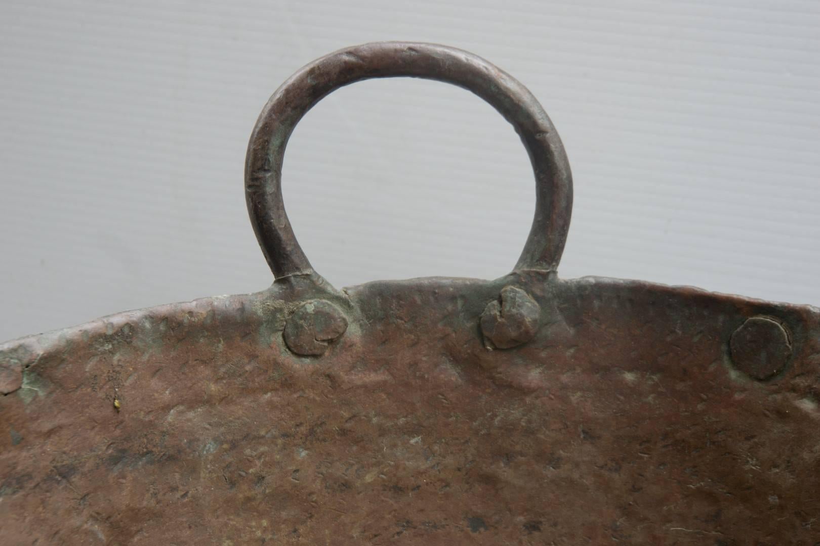 19th Century American Copper Cook Pot with Handles For Sale 1