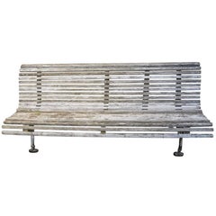 French Antique Wood and Iron Bench