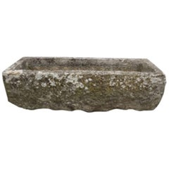 Antique French Carved Limestone Trough, circa 1880