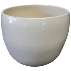 White Glazed Ceramic Planter