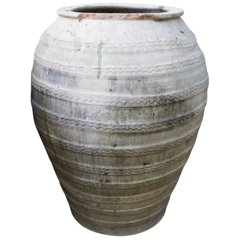 Antique Extra Large Spanish Ceramic Oil Jar For Sale at 1stdibs