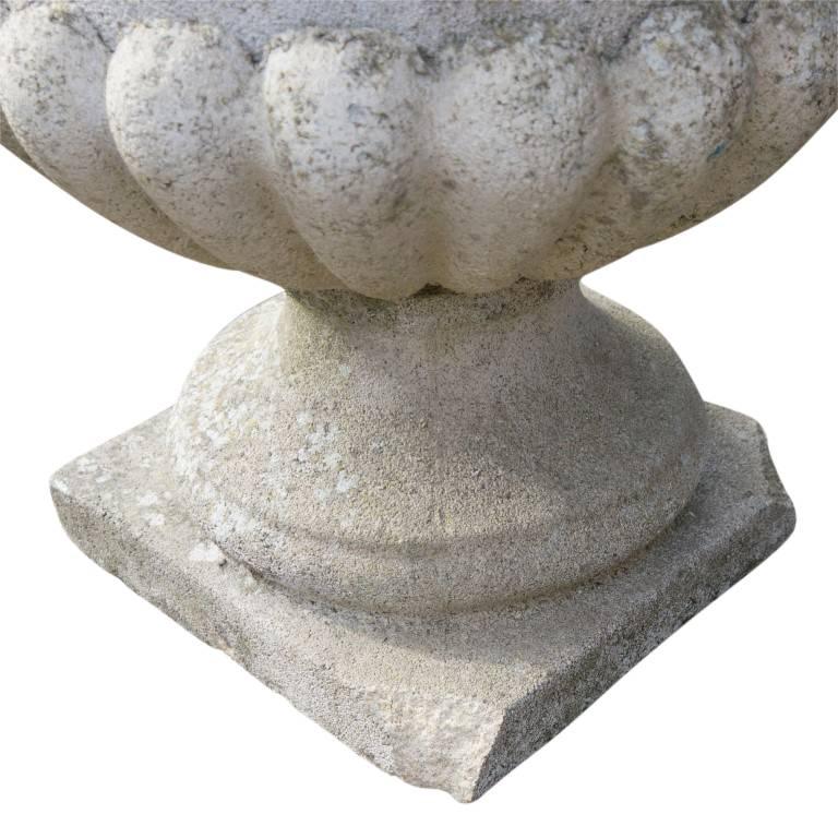 Vintage French Cast Stone Urns, circa 1940 1