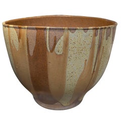 David Cressey Flame Glazed Vessel in Sienna Yellow and Rust