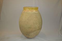Antique French Terracotta Storage Jar with Yellow Glazed Rim from Biot