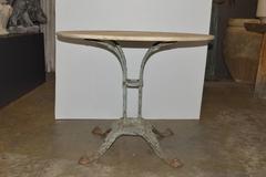 French Marble-Top Bistro Table with Beautiful Cast Iron Base