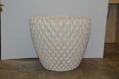 Large Rare White Glazed Phoenix Planter by David Cressey