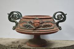 Antique 19th Century Cast Iron Italian Urn with Fancy Handles