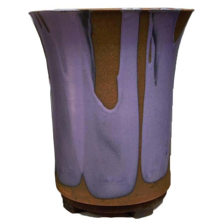 Modern Purple Flame, Glazed Indoor Planters by David Cressey For Sale