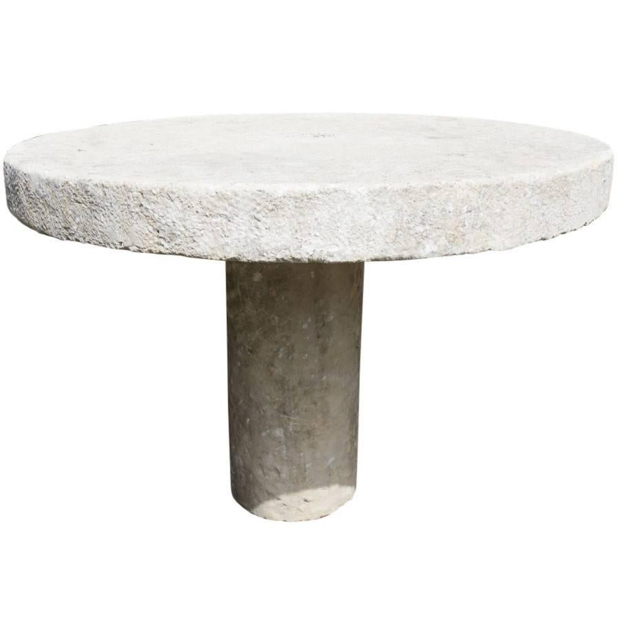 French Stone Garden Table In Excellent Condition In Culver City, CA