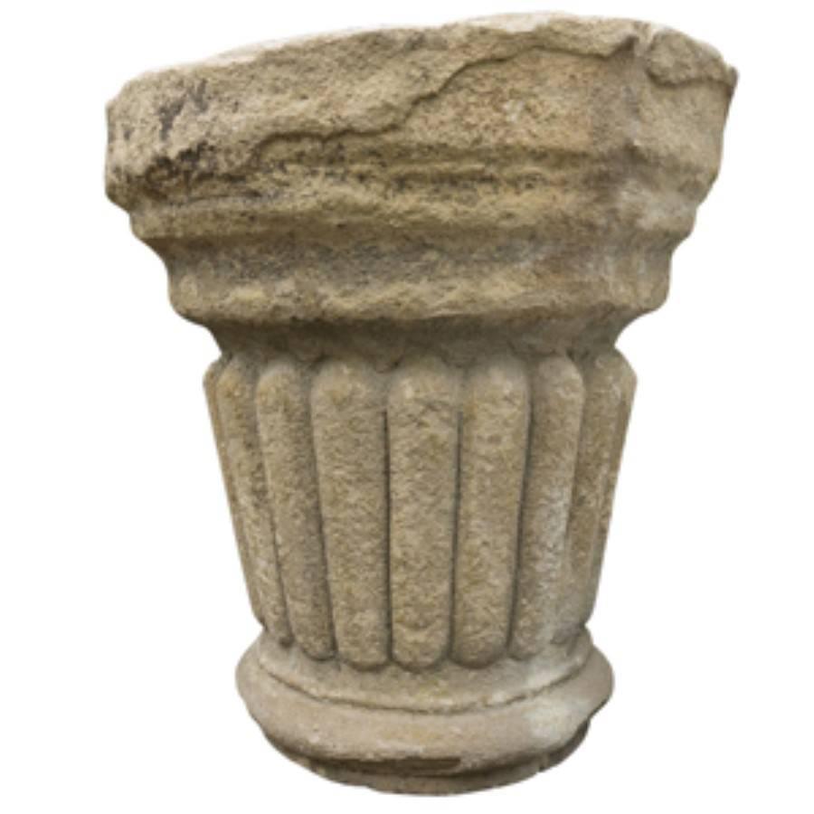 20th Century French Reconstituted Stone Pillar Style Planters, circa 1910