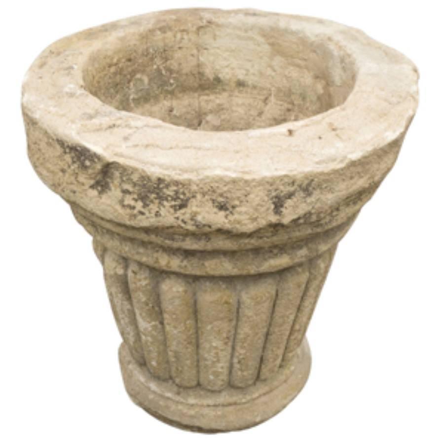 French Reconstituted Stone Pillar Style Planters, circa 1910 1