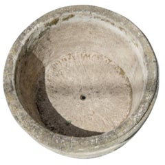 Pair of French Cast Cement Barrel Planters, circa 1960