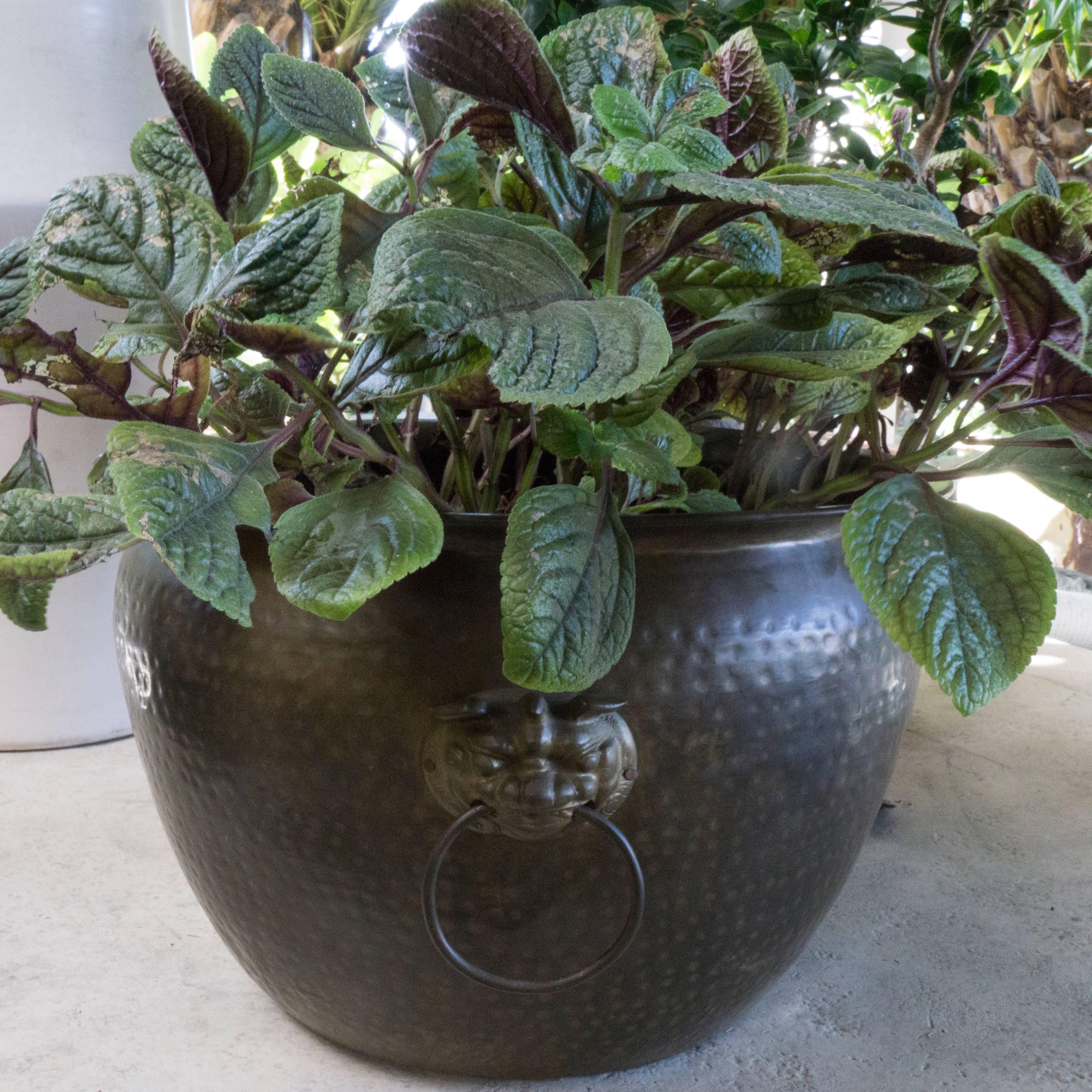 Antique Hand Beaten Brass Vessel, circa 1930 For Sale 1