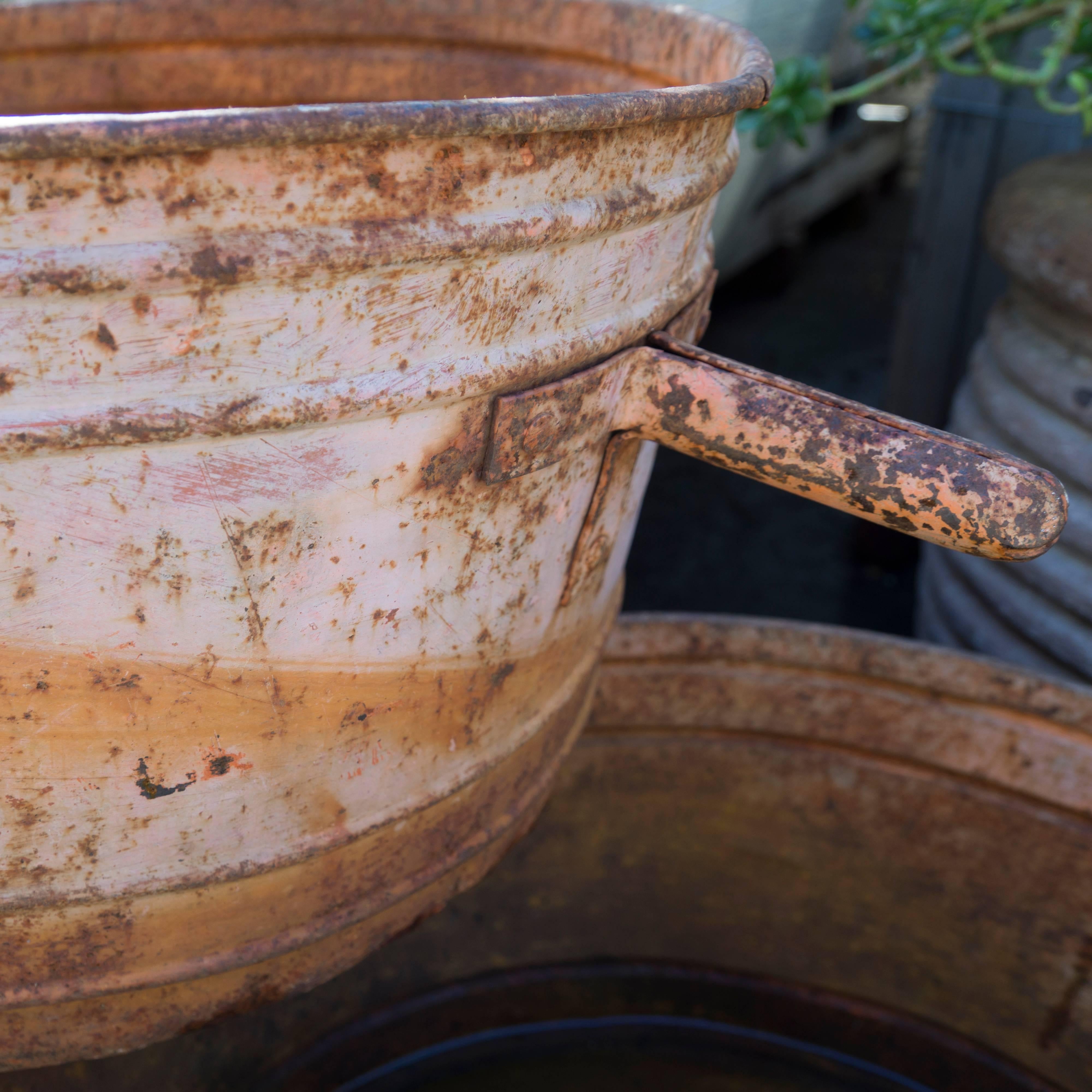 Antique French Copper Tubs, circa 1910 In Good Condition For Sale In Culver City, CA