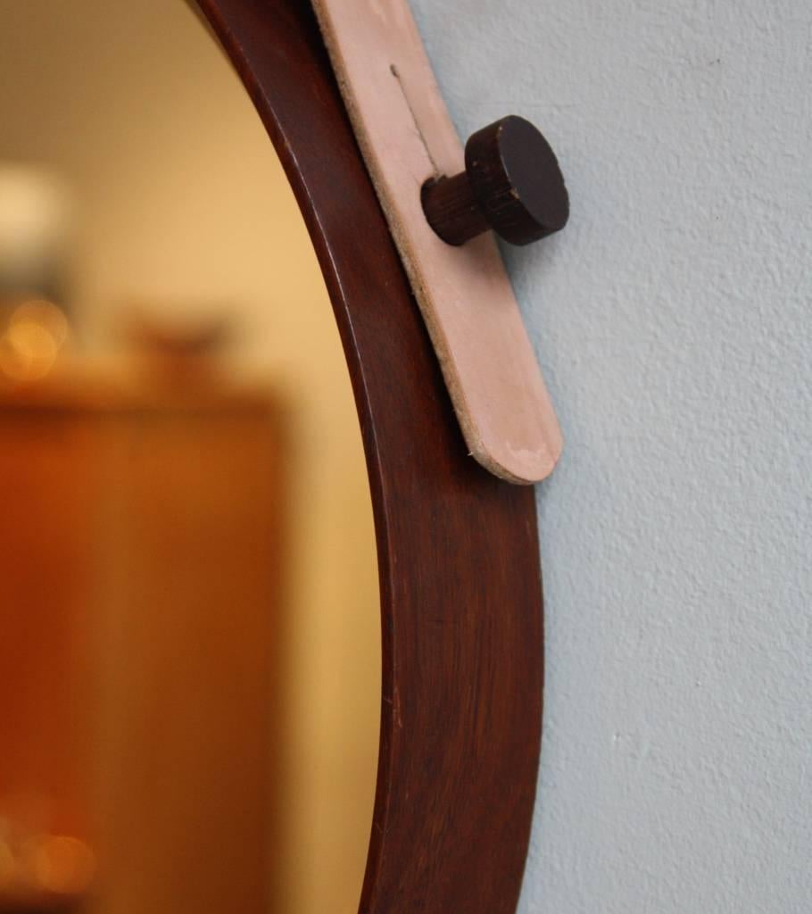 Mid-20th Century Danish 1950s Round Wall Mirror