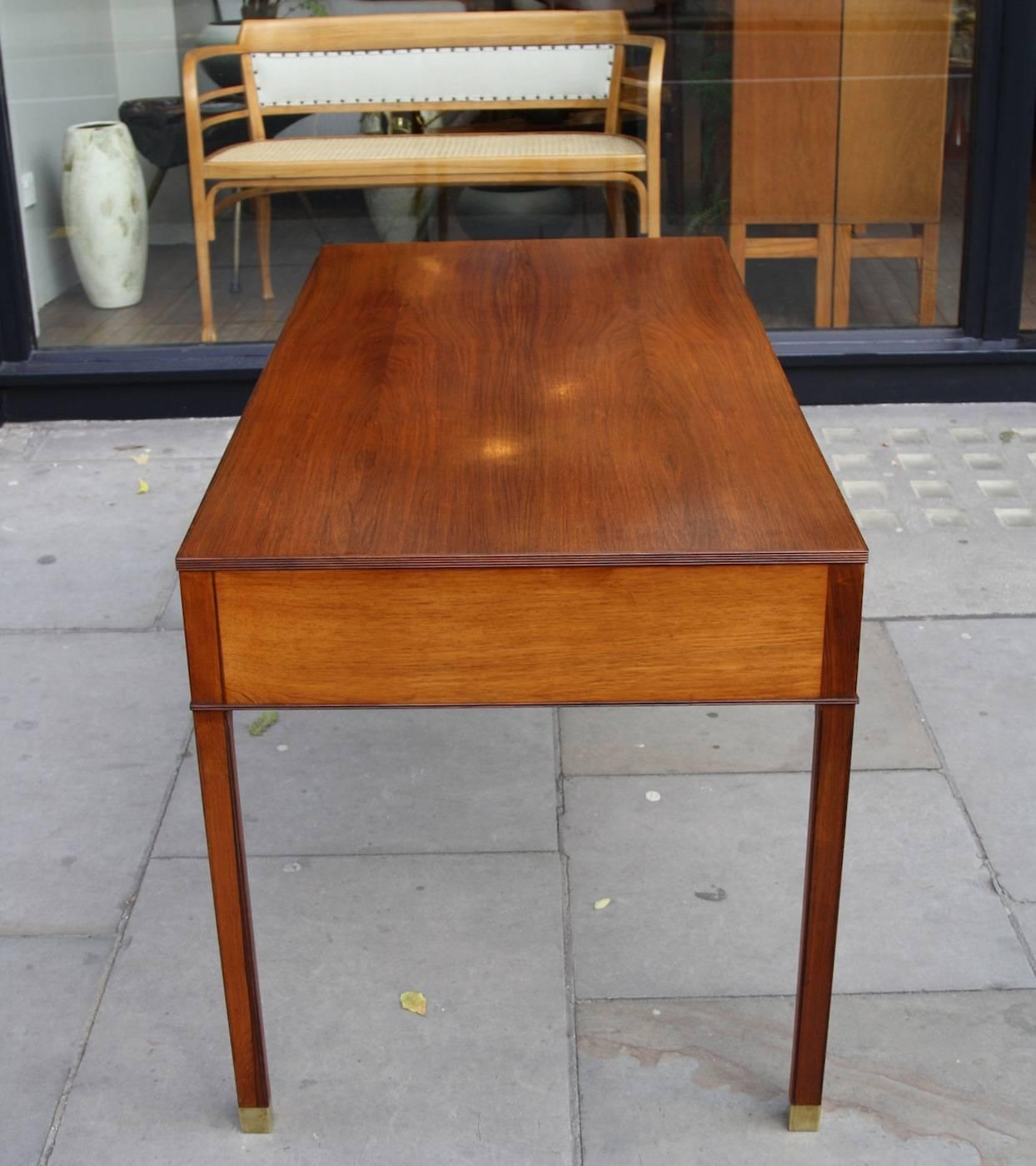 Ole Wanscher Rosewood and Brass Desk In Excellent Condition In London, GB
