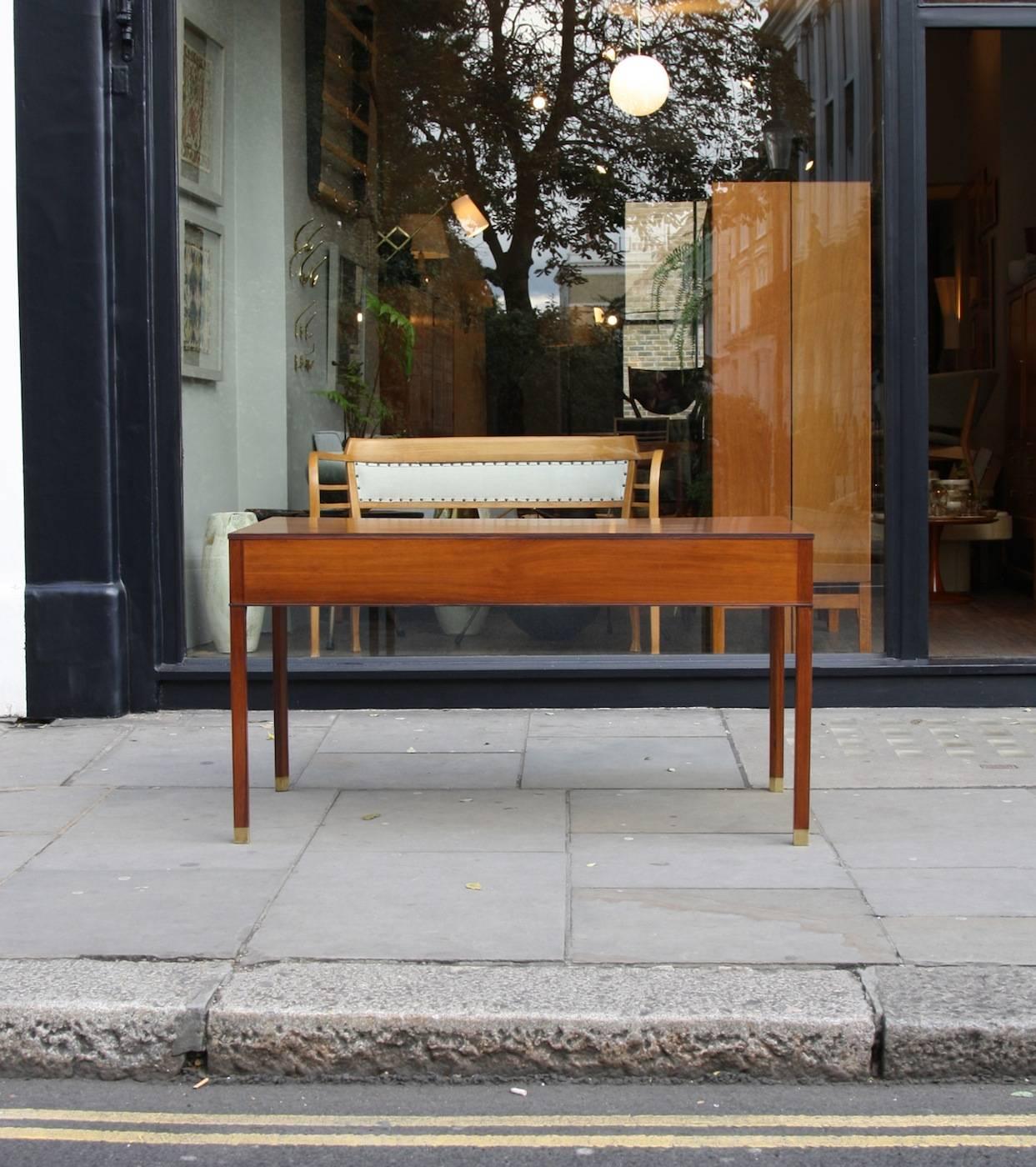 Mid-20th Century Ole Wanscher Rosewood and Brass Desk