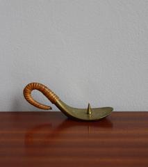 Carl Auböck Brass and Wicker Candleholder