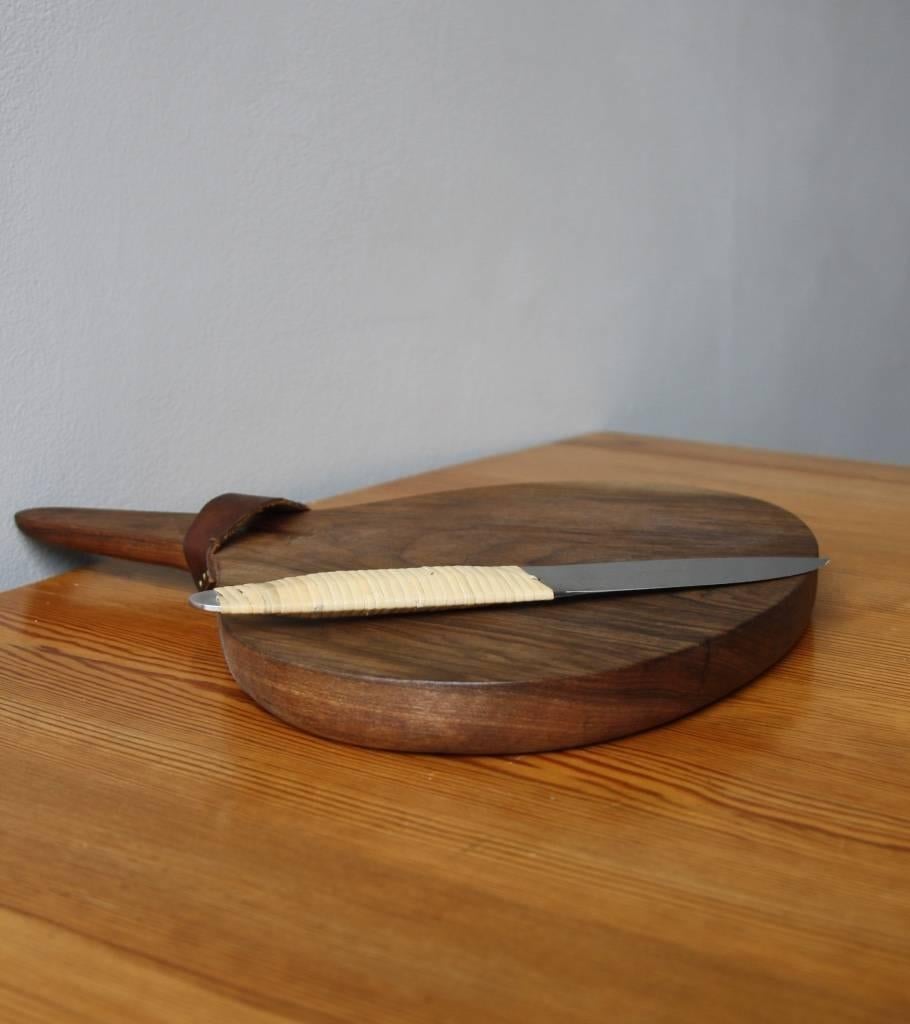 Carved Carl Auböck Cutting Board and Knife