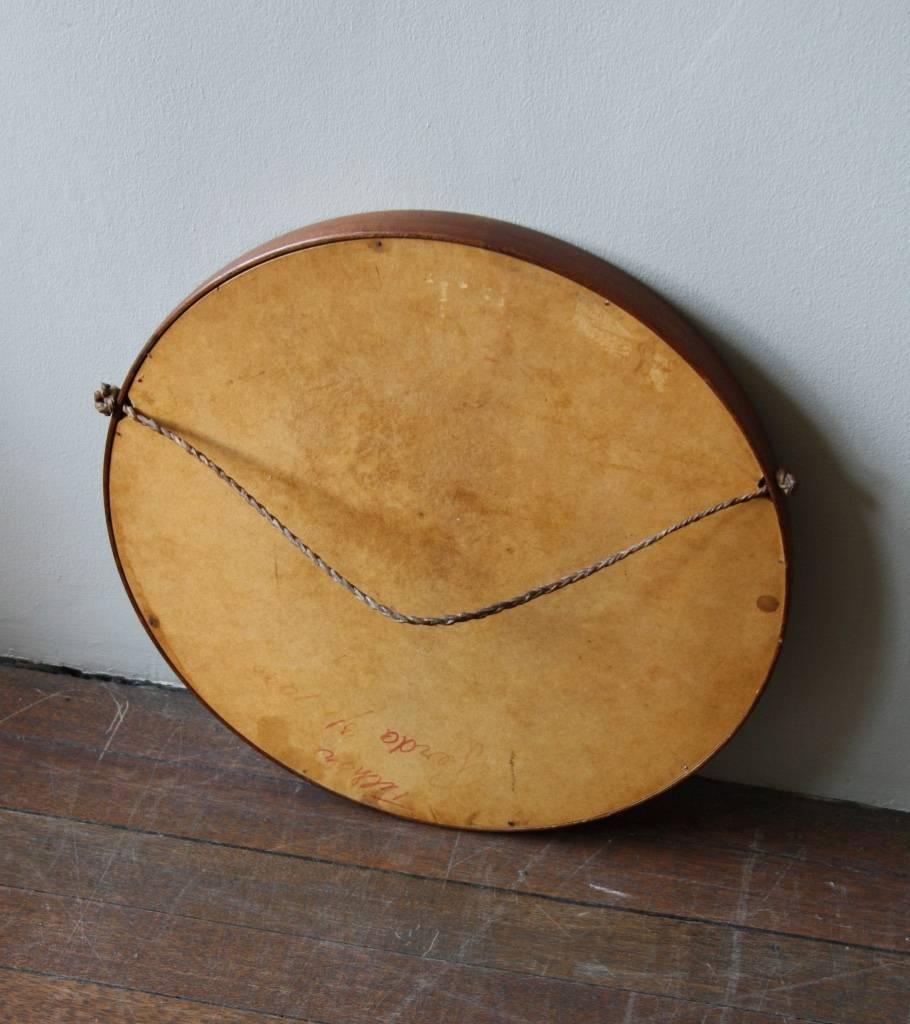 Vintage Danish Round Rosewood Mirror In Excellent Condition In London, GB