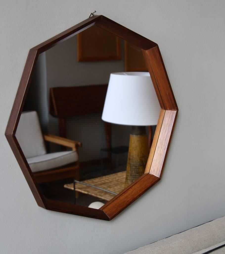 Mid-20th Century Vintage Danish 1950s Octagonal Wall Mirror