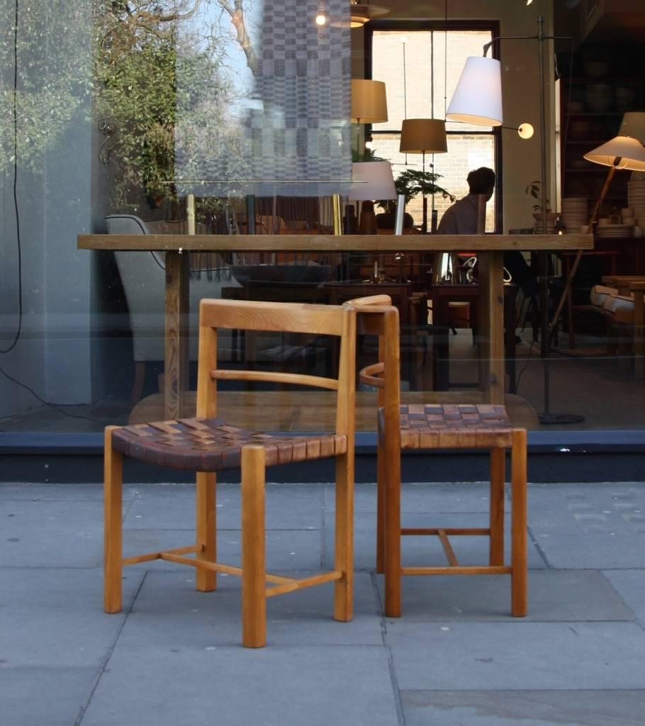 M. L. Stephensen Vintage Pair of Leather Side Chairs by Soeren Willadsen 4