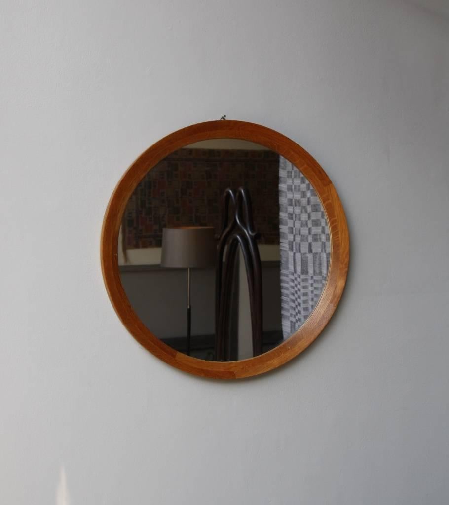 Scandinavian Modern Danish 1950s Round Wall Mirror #6