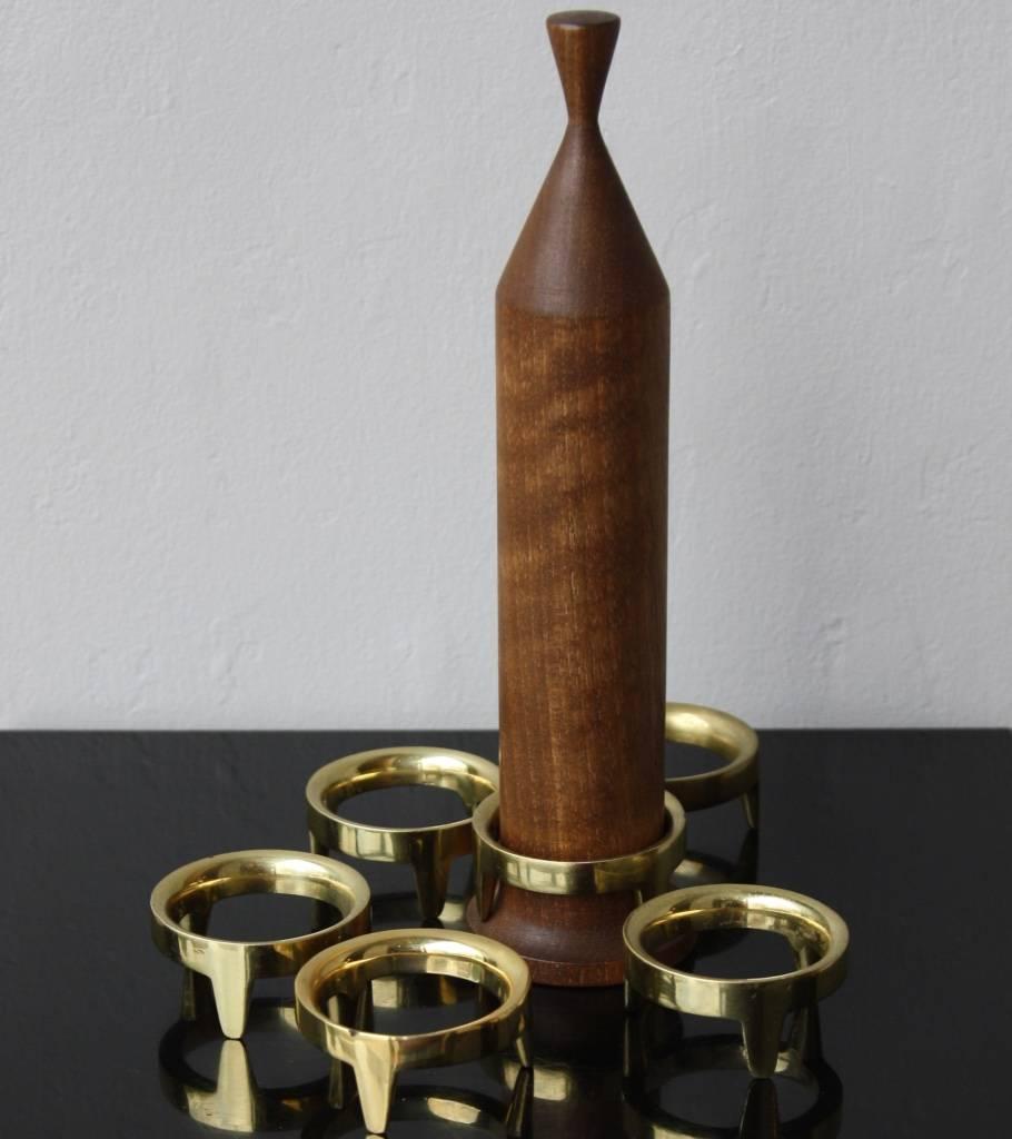 Brass Set of Six Egg Cups by Carl Auböck