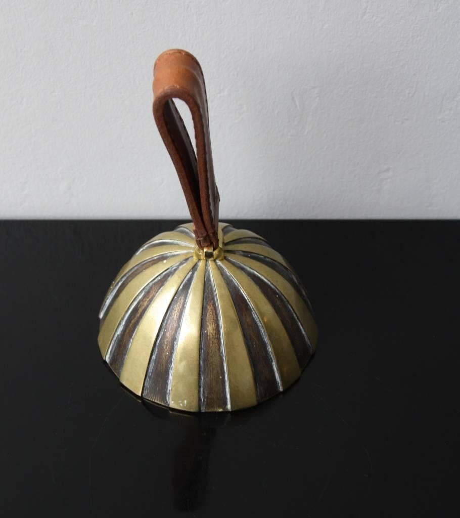 Cast Carl Auböck Brass Striped Bell