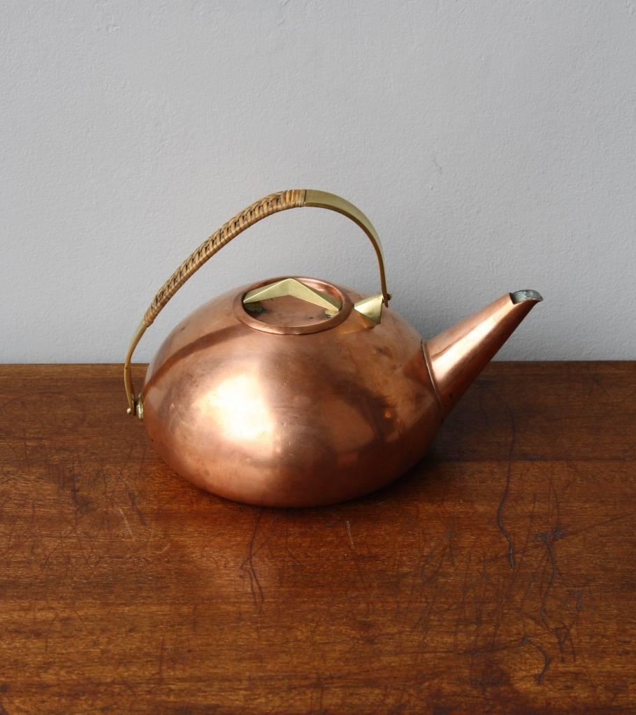 Modern Carl Auböck Copper and Brass Teapot