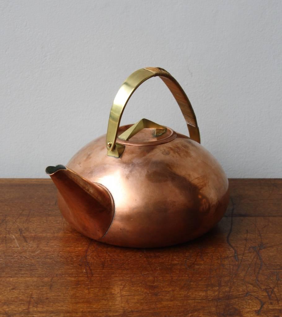 Mid-20th Century Carl Auböck Copper and Brass Teapot