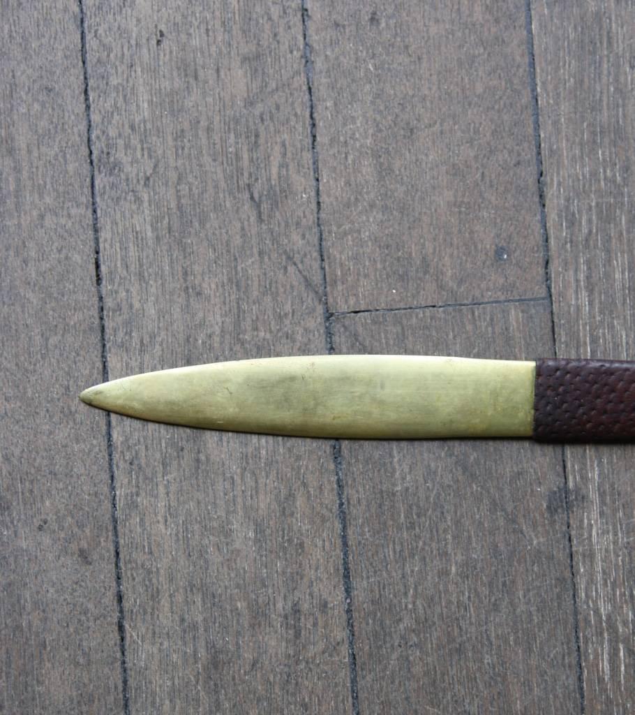 Austrian Brass and Ostrich Leather Letter Opener